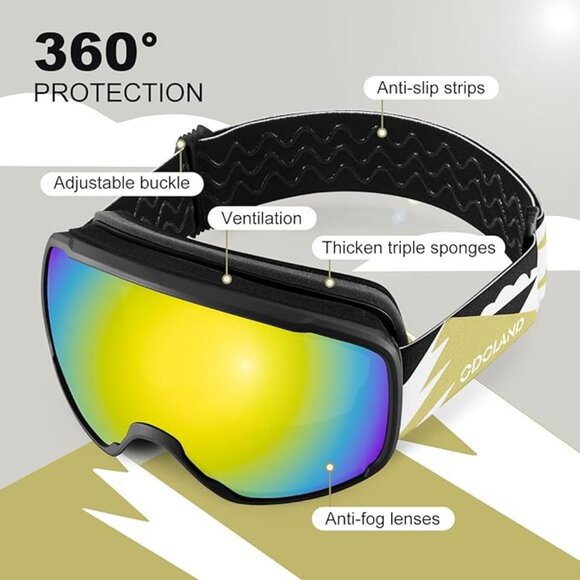 Snow Goggles S2 Double Lens Anti-Fog UV400 Protection - Picture 6 of 7
